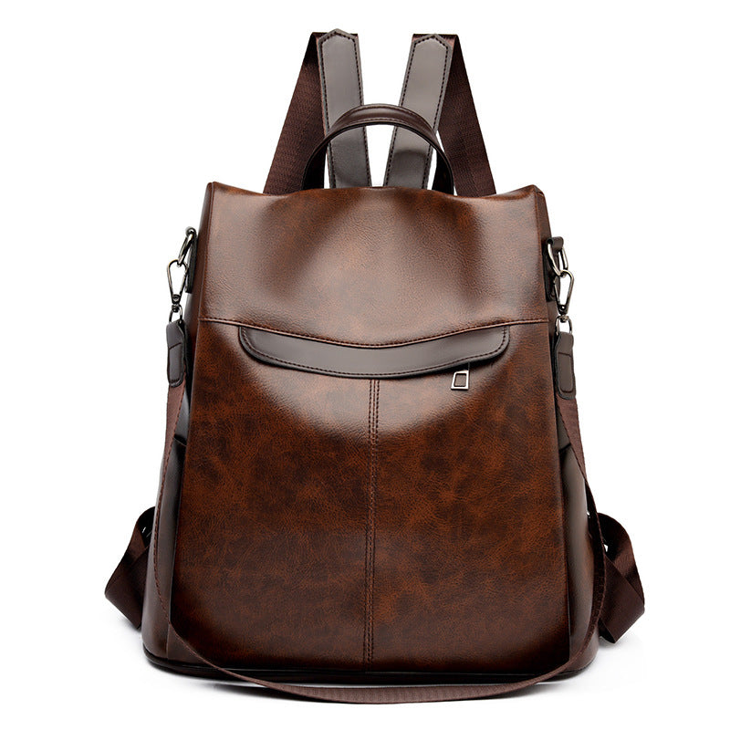 Versatile Structured Leather Backpack Stornfield
