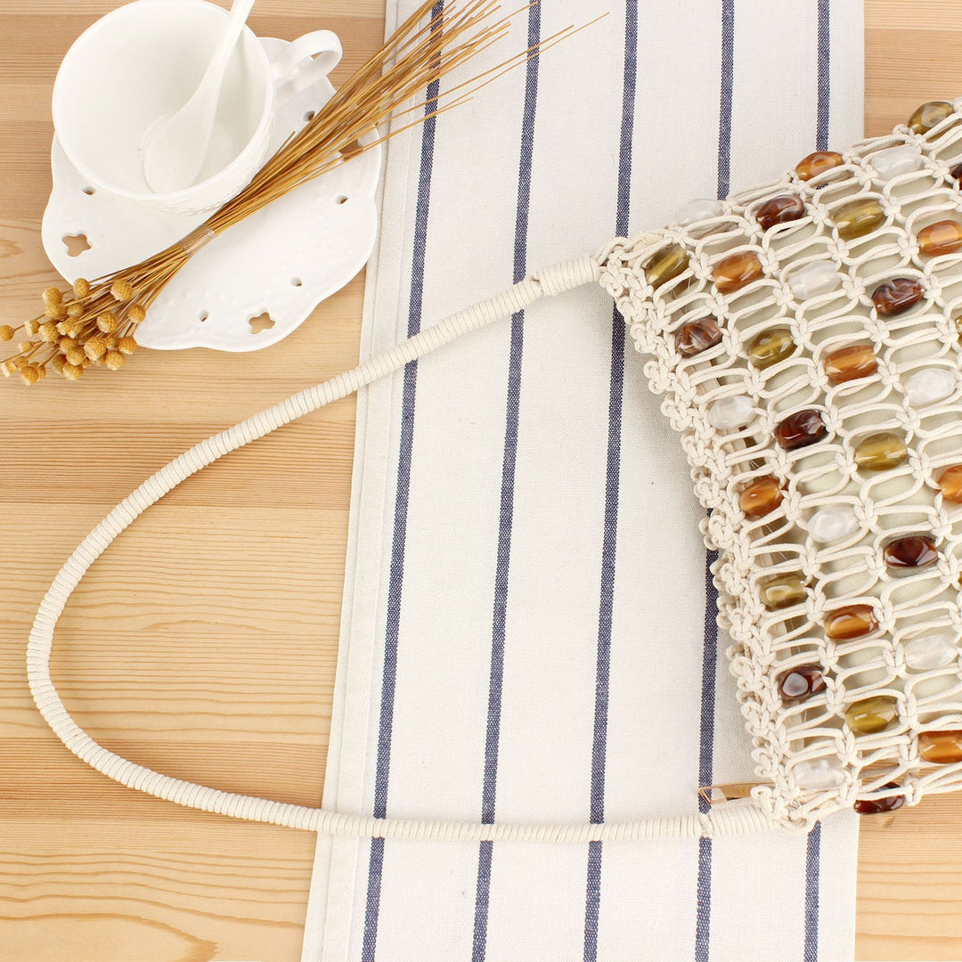 Drawstring bag with colorful beads Stornfield