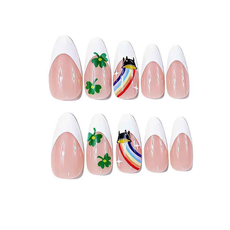 Themed Rainbow and Shamrock Nail Art Stornfield