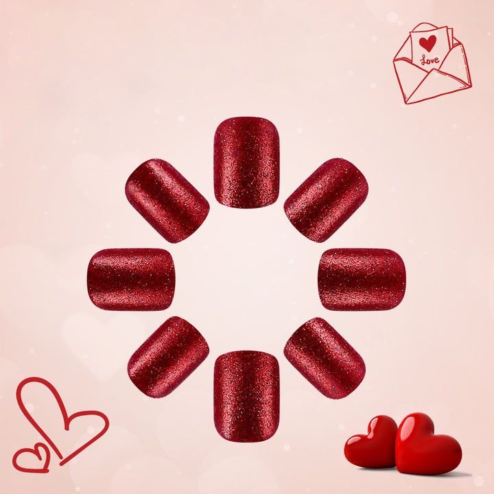 Romantic Heart-Themed Press-On Nails Stornfield