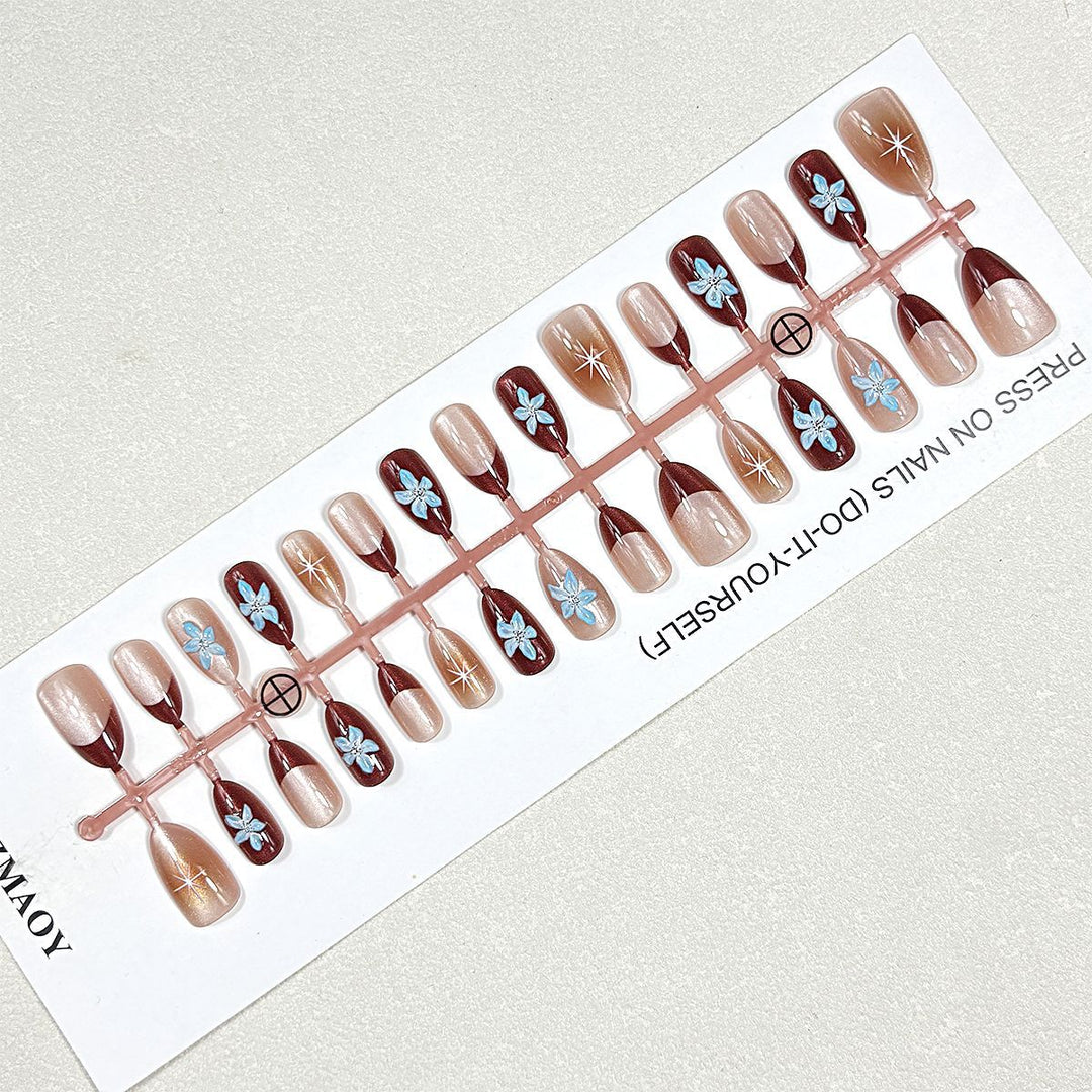 Elegant Floral Press-On Nail Set Stornfield