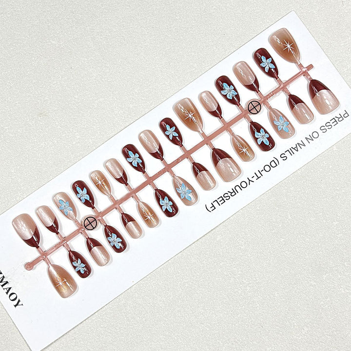 Elegant Floral Press-On Nail Set Stornfield