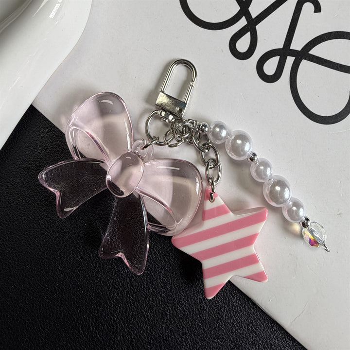 Decorative Bow and Star Charm Keychain Stornfield
