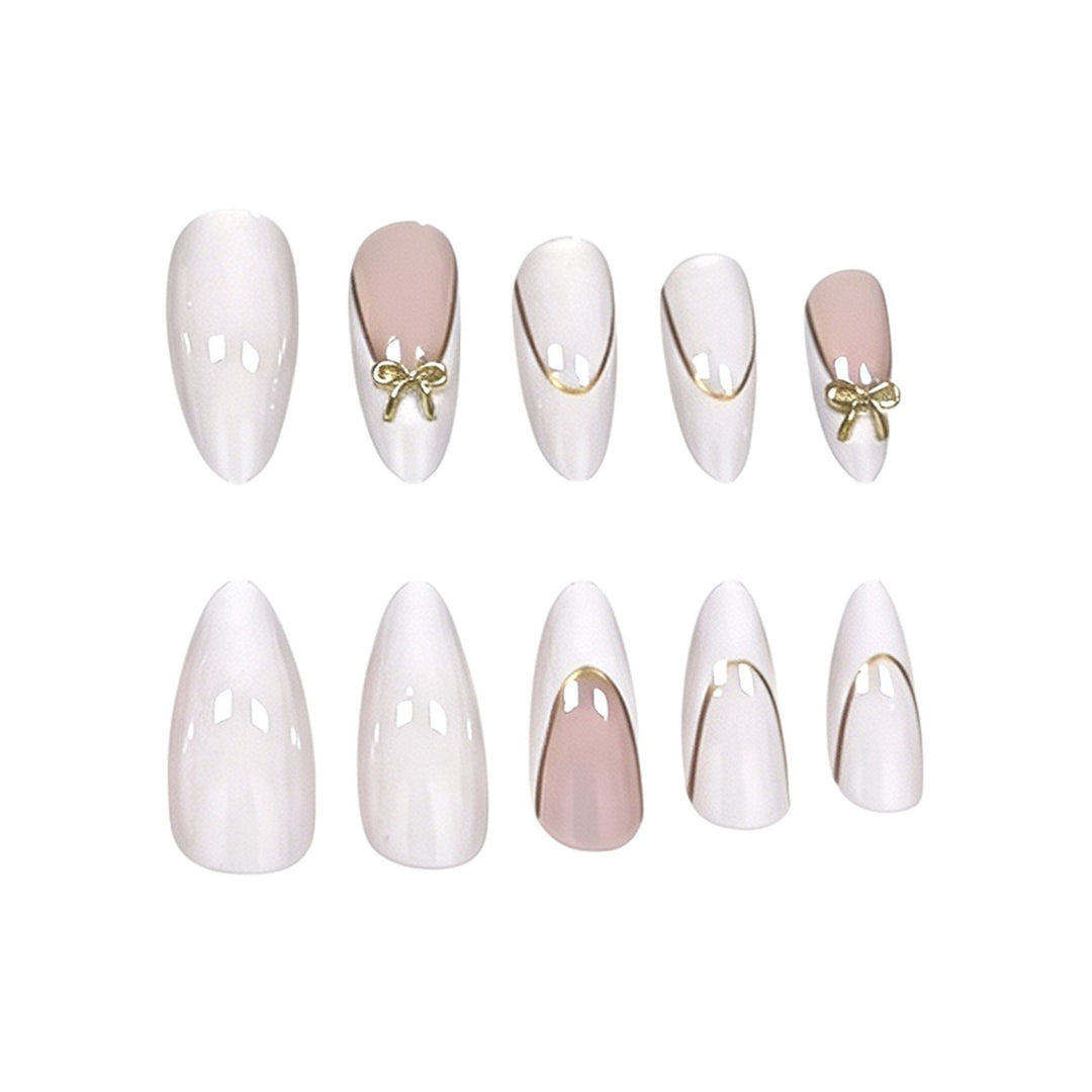 Elegant Stiletto Nail Art Extensions with Decorative Bow Stornfield