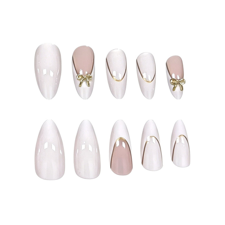 Elegant Stiletto Nail Art Extensions with Decorative Bow Stornfield