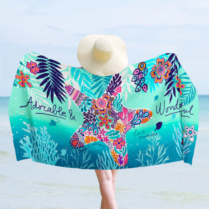 Luxury beach towel with dynamic wave design Stornfield