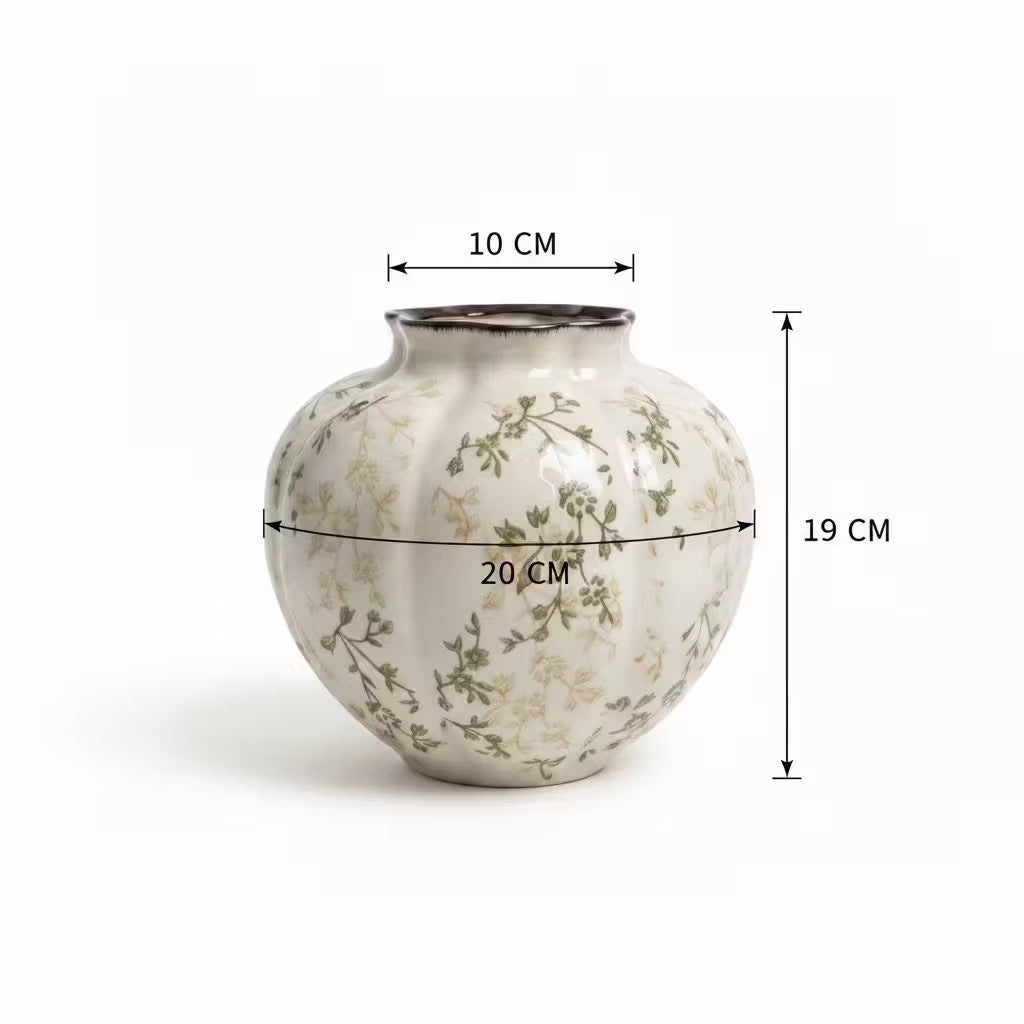 Floral Motif Decorative Ceramic Vase