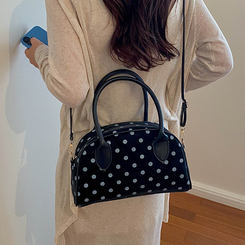 Polka Dot Top Handle Handbag
