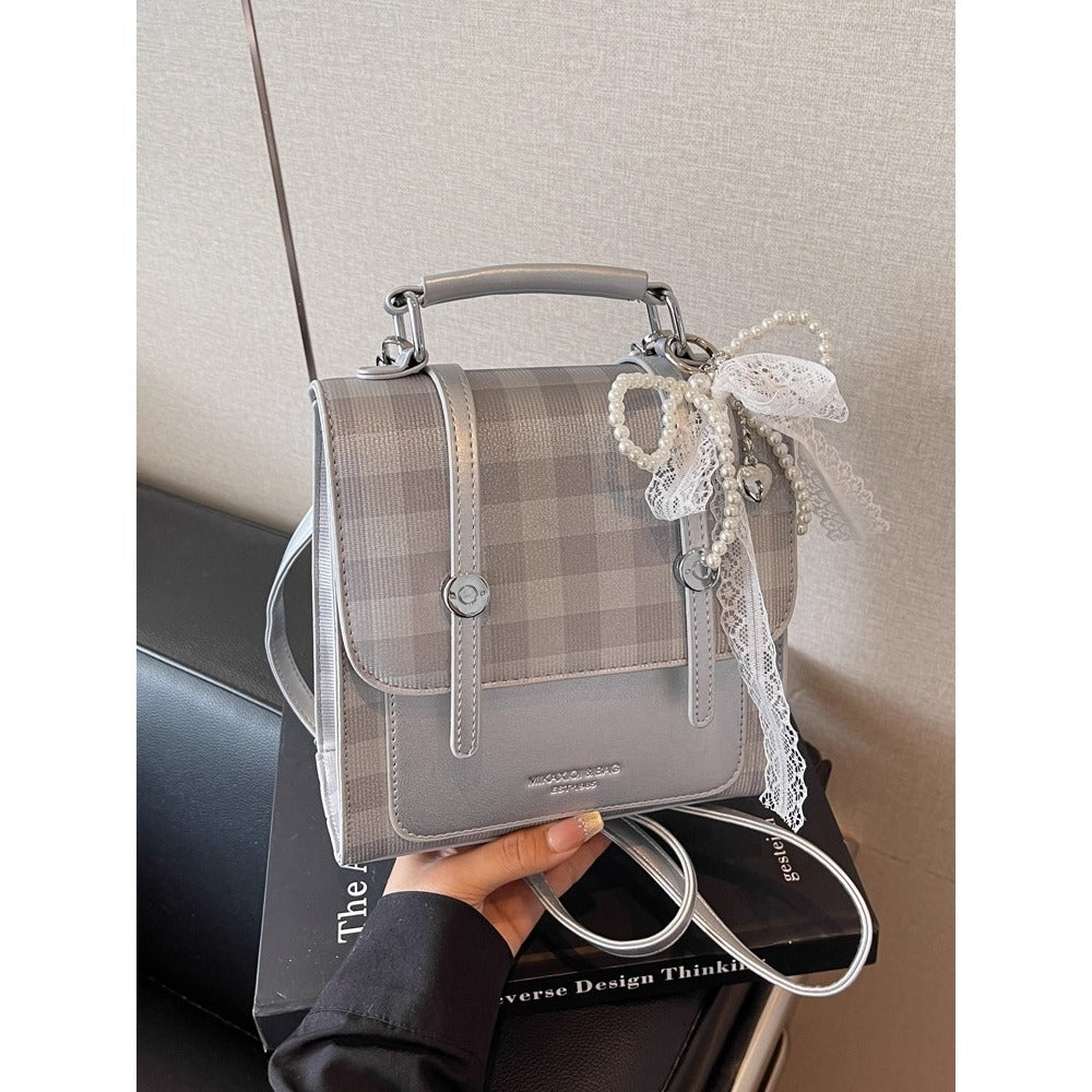 Vintage-Style Checkered Crossbody Bag Stornfield