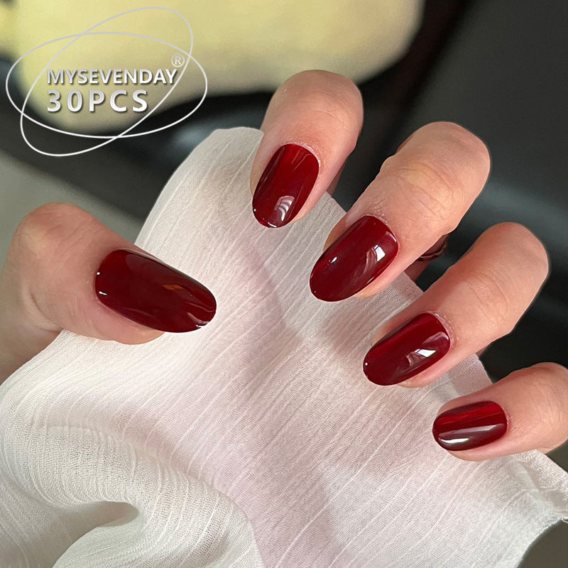 Glossy Red Press-On Nail Set Stornfield