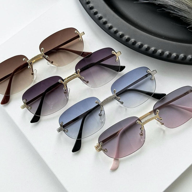 Women's elegant square sunglasses with transparent lenses and high-quality metal frame Stornfield