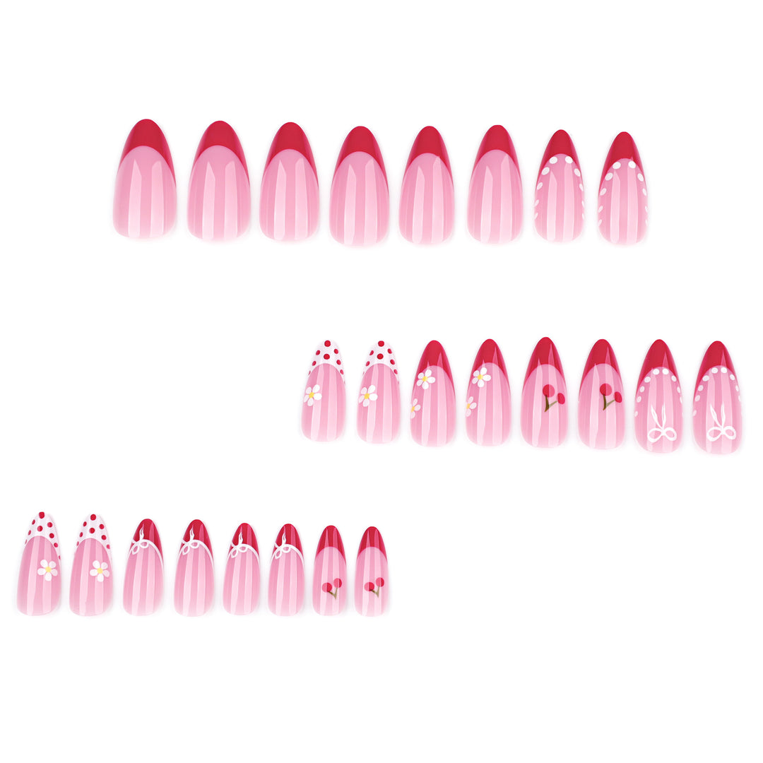 Artistic Nail Extensions with Cheerful Cherry Design Stornfield