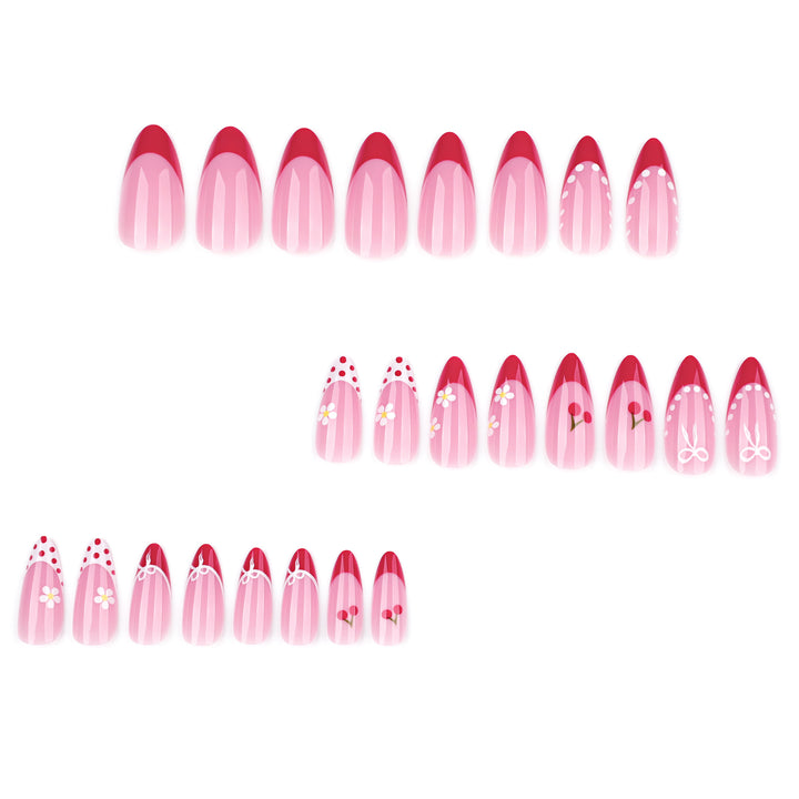 Artistic Nail Extensions with Cheerful Cherry Design Stornfield