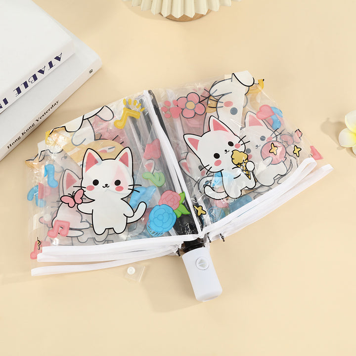 Women's transparent zipper pouch with cute cat designs Stornfield