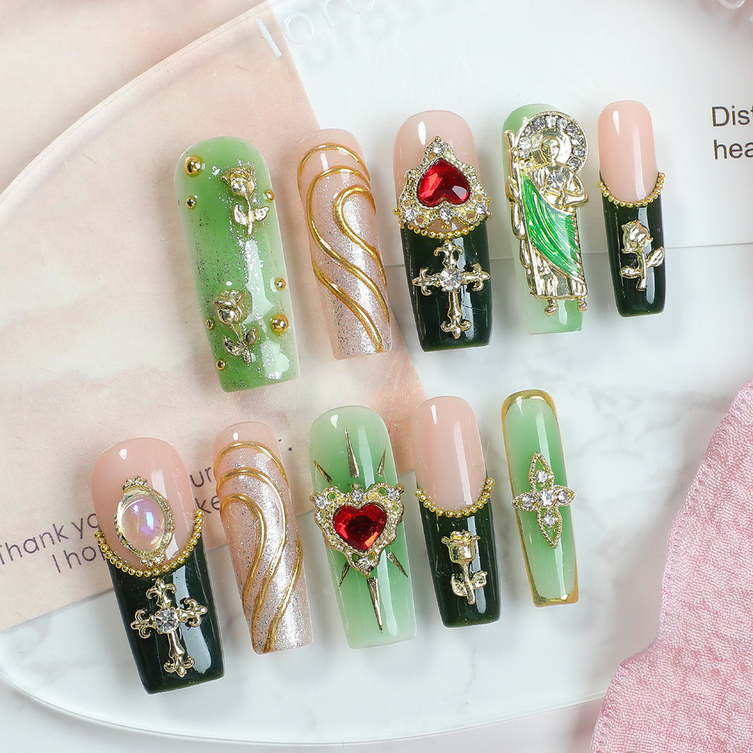 Artificial nail set with luxurious 3D embellishments Stornfield