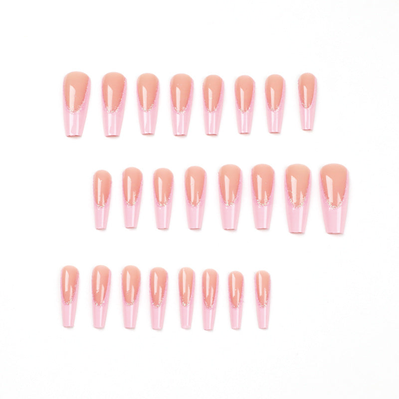 Artificial nail extensions with glitter decoration Stornfield