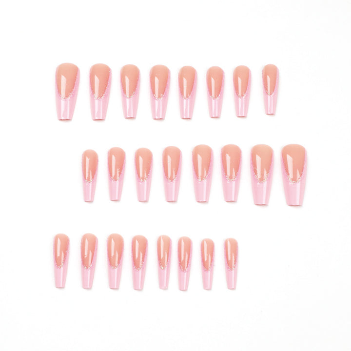 Artificial nail extensions with glitter decoration Stornfield
