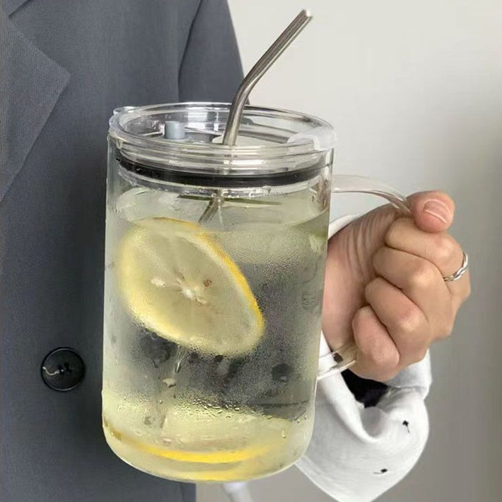 Ladies Multifunctional Glass Pitcher with Lid and Straw Stornfield
