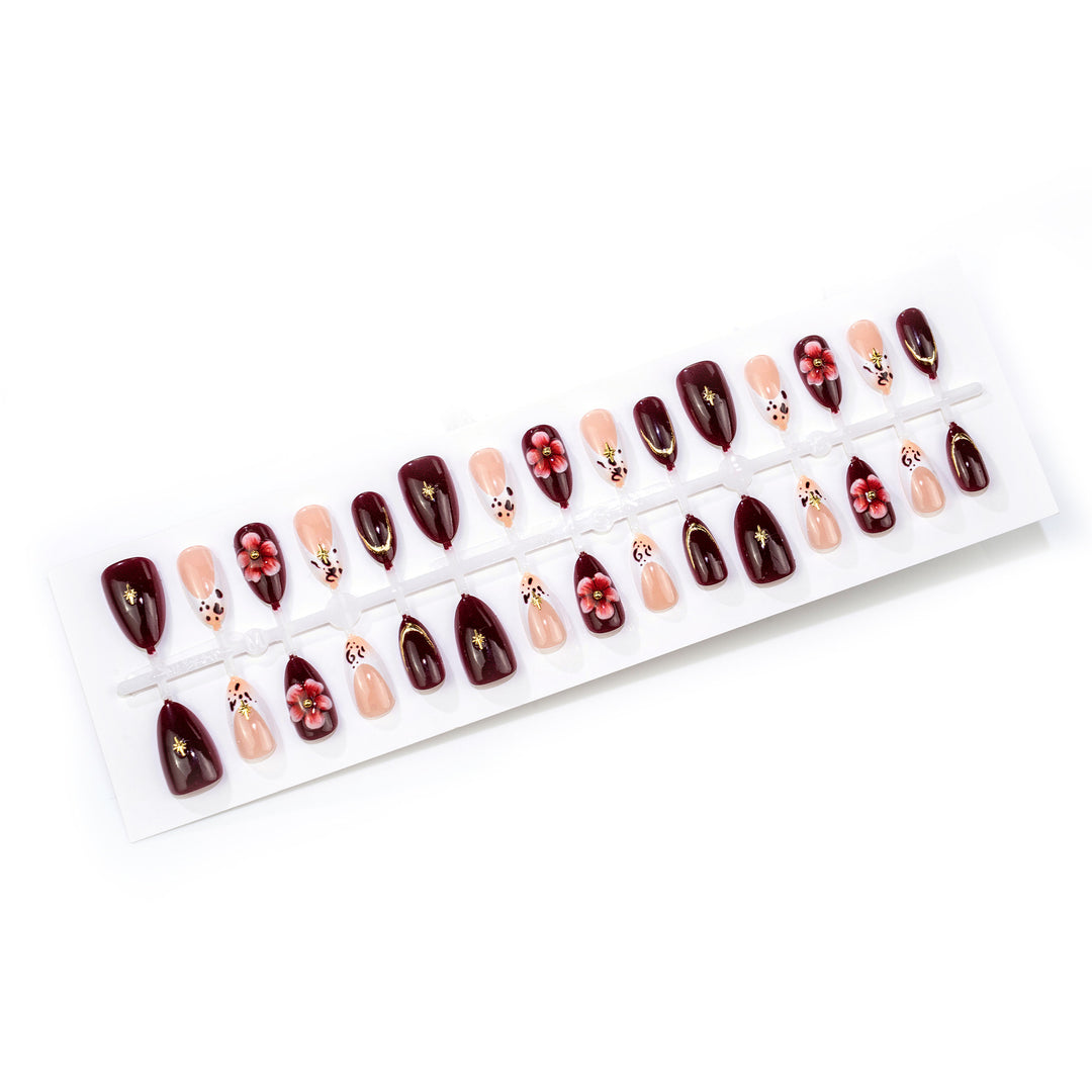 Elegant Floral Press-On Nail Art Set Stornfield 1790636706
