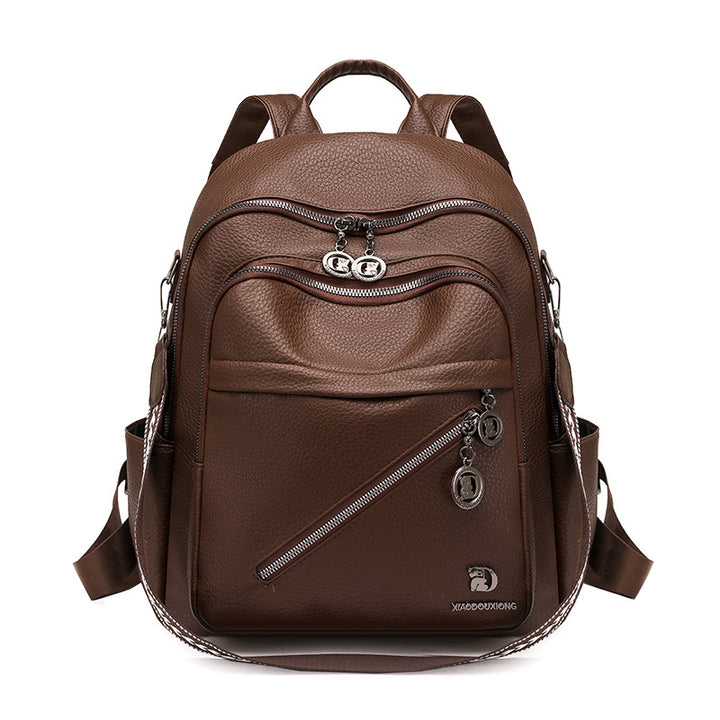 Multi-Compartment Stylish Leather Backpack Stornfield