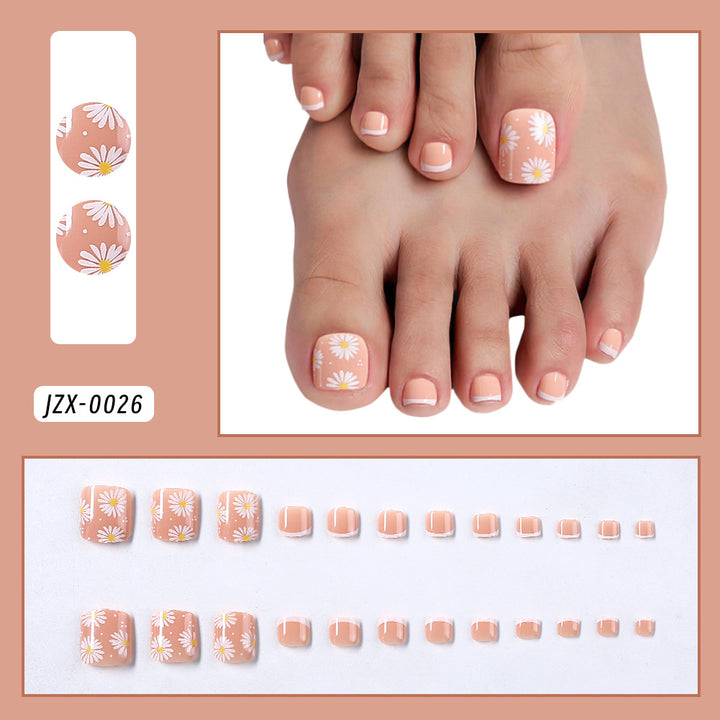 Decorative French Tip Toenail Set Stornfield