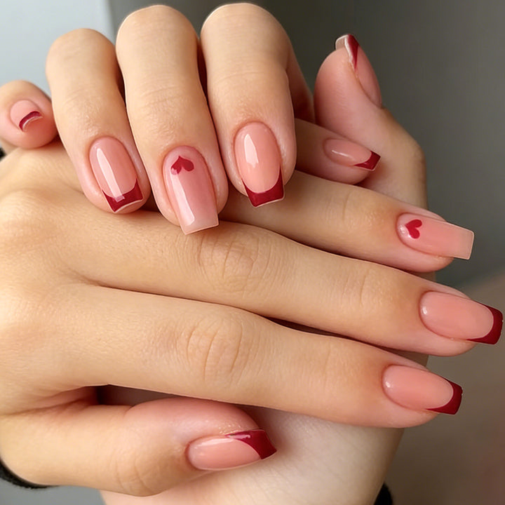 Heart-Embellished Press-On Nails Stornfield