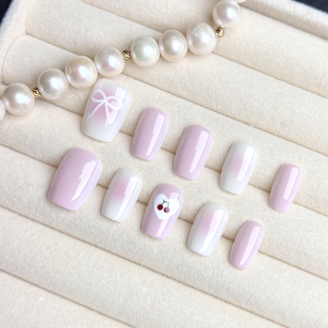 Decorative Press-On Nail Art Set with Unique Designs