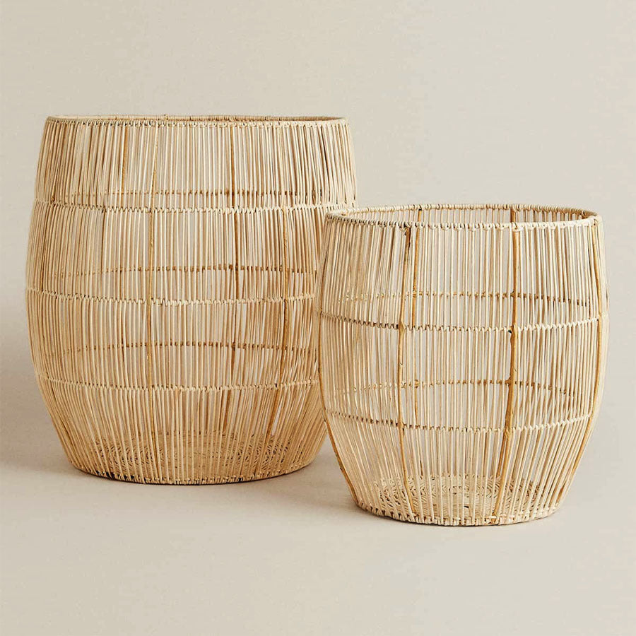 Handmade storage basket made of rattan Stornfield