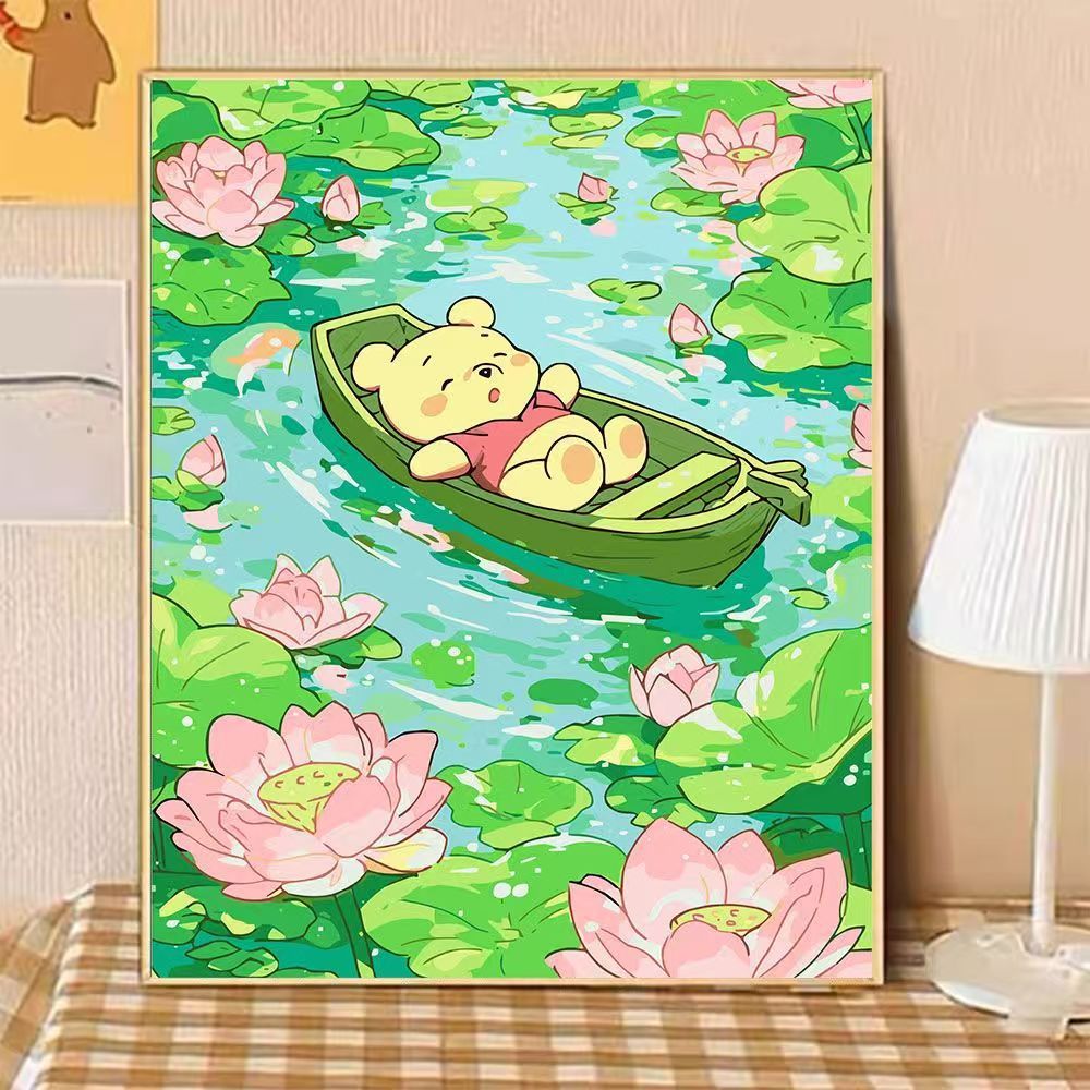 Playful Bear Illustration Canvas Art Stornfield