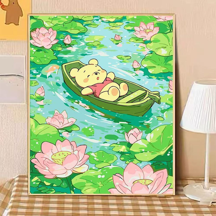 Playful Bear Illustration Canvas Art Stornfield