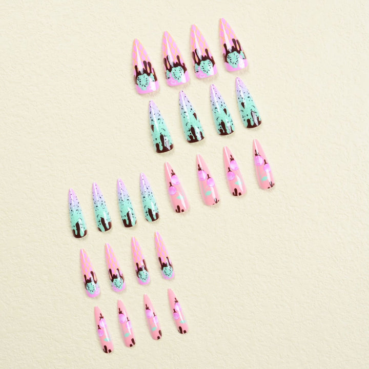 Nail art set with playful ice cream design Stornfield