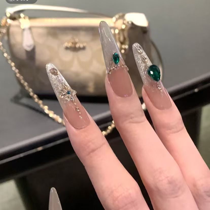 Luxury Crystal-Embellished Press-On Nails Stornfield