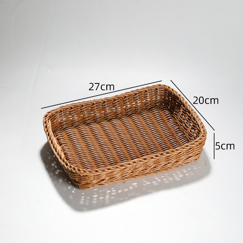 Handcrafted Round Wicker Serving Bowl Stornfield