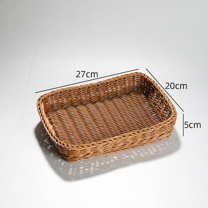 Handcrafted Round Wicker Serving Bowl Stornfield