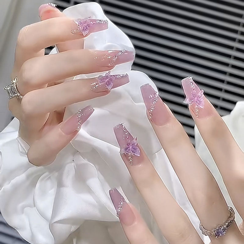 Artificial nails with elegant lilac design Stornfield