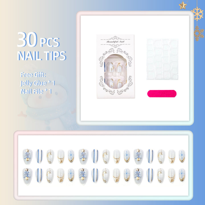 Festive Decorative Press-On Nail Art Set