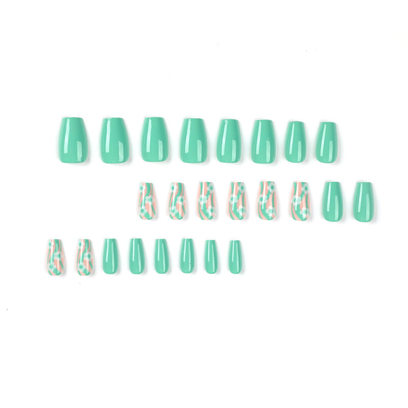 Artistic Nail Extensions in a Modern Floral Design Stornfield