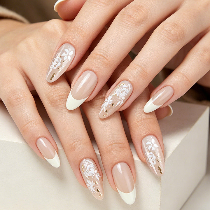 Elegant Floral Gel Nail Art Set Stornfield