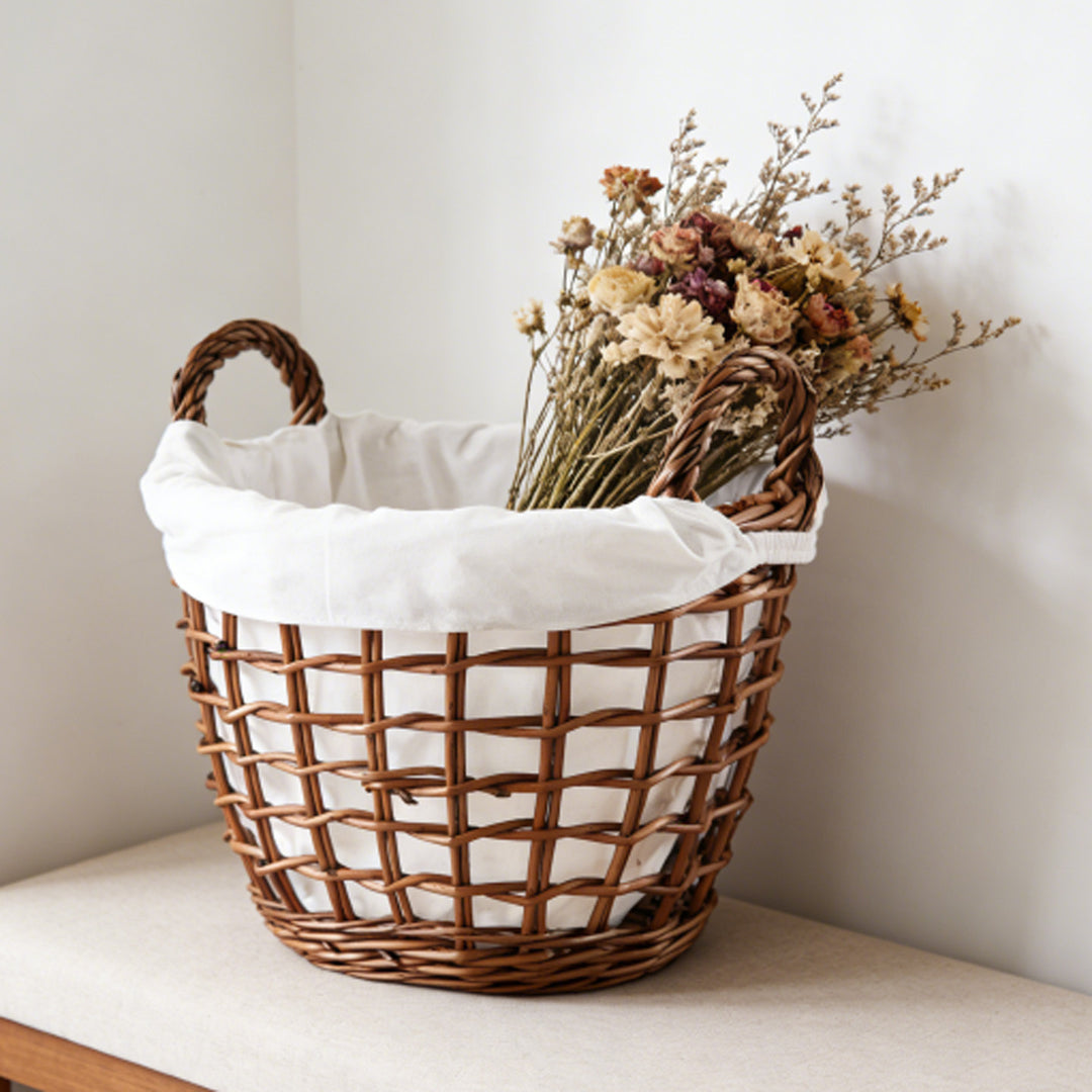 Handcrafted storage basket with cotton lining Stornfield