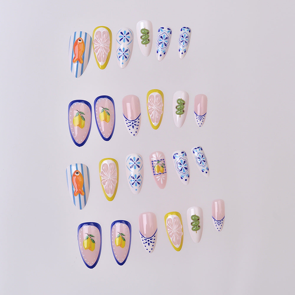 Artistic Sea-Themed Press-On Nail Set Stornfield