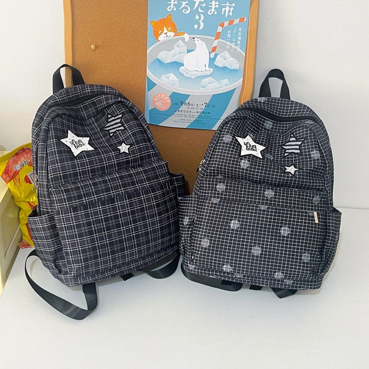 Stylish Practical Grid-Patterned Backpack Stornfield