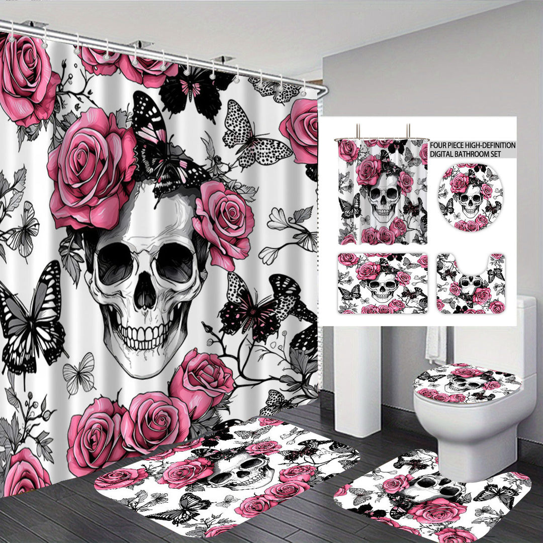 Artistic Skull Themed Bathroom Set Stornfield