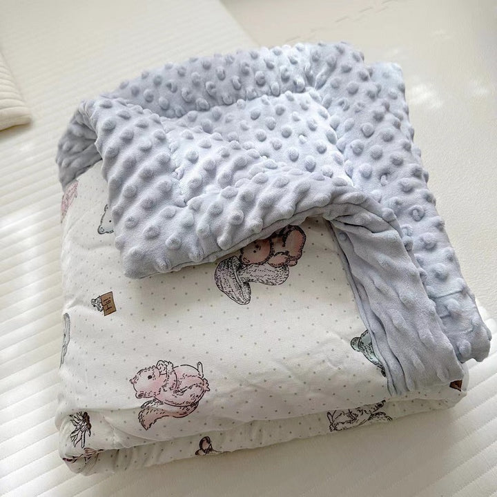 Reversible Minky Dot Plush Baby Blanket