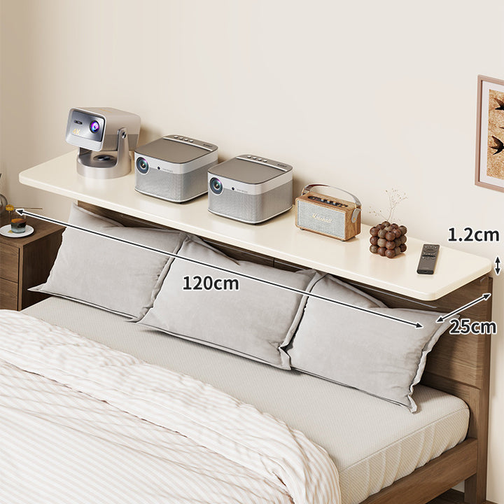 Slim Wall-Mounted Floating Bedside Shelf with Concealed Brackets