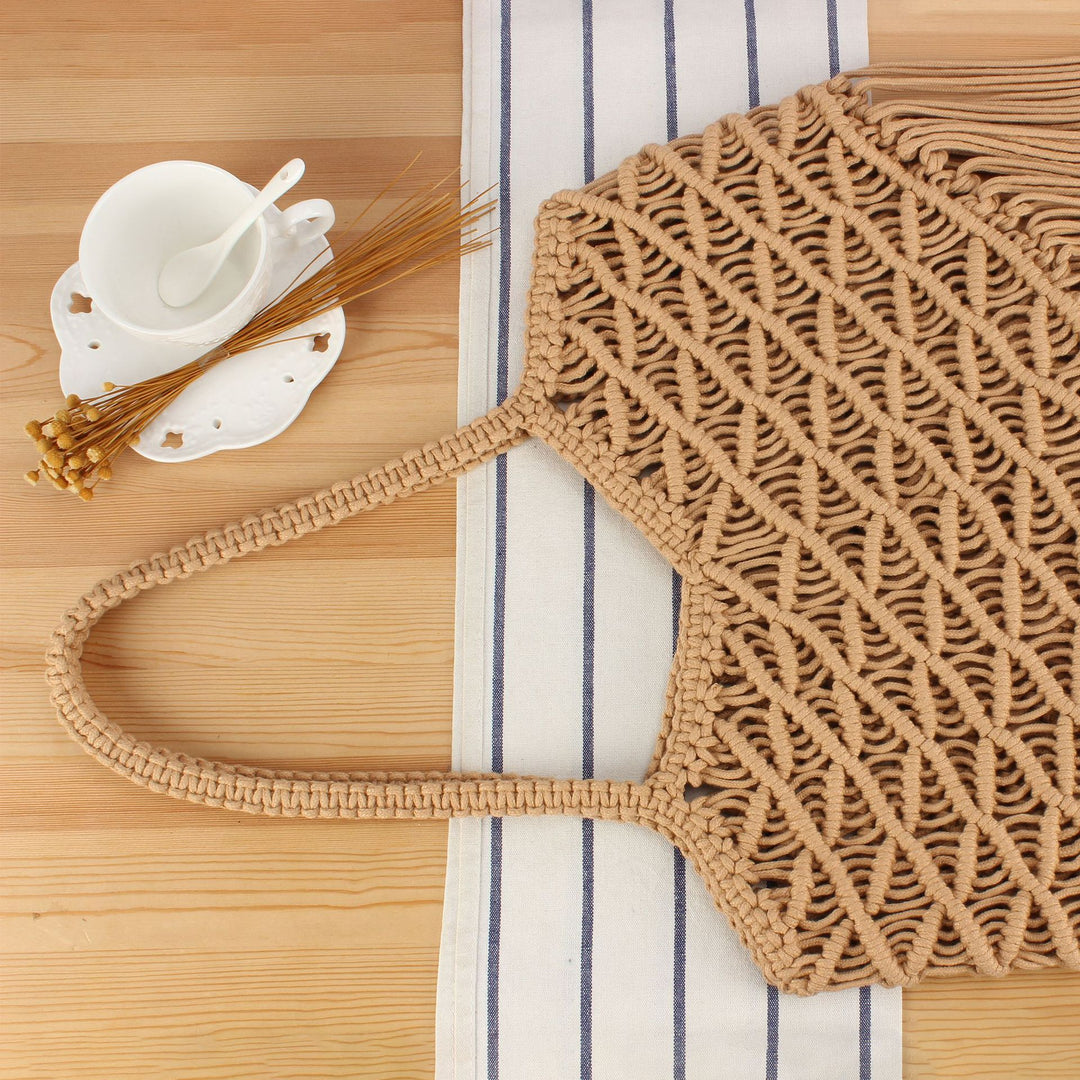 Creative Macrame Bag with Fringed Design Stornfield