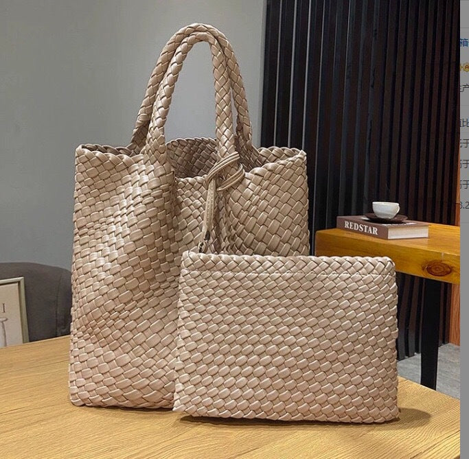 Elegant Braided Handbag with Removable Clutch Stornfield