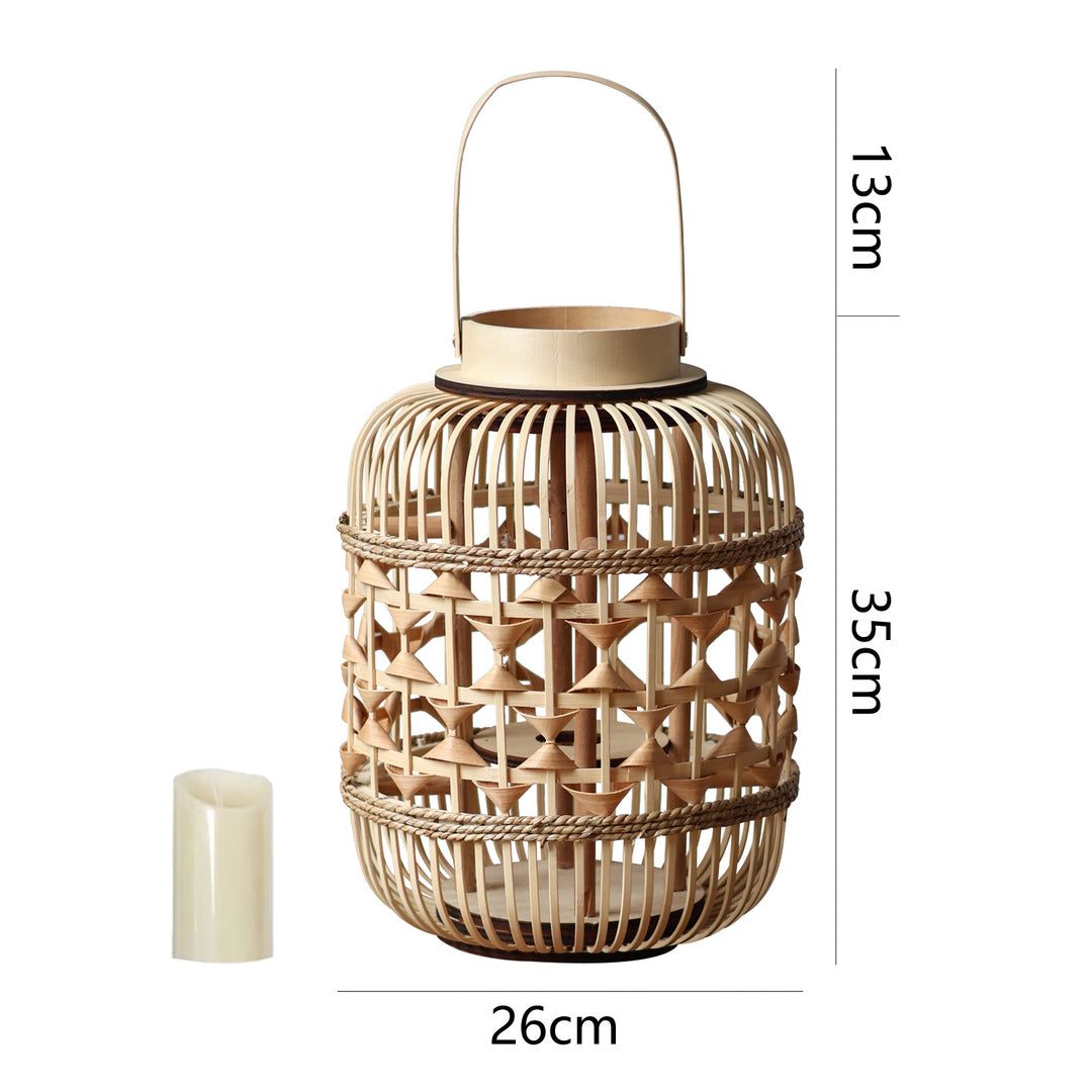 Decorative Lantern made of woven bamboo Stornfield
