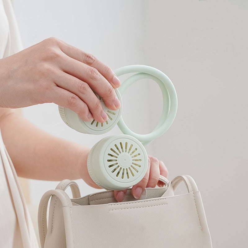 Cooling hands-free dual-head rechargeable neck fan with flexible gooseneck and adjustable airflow Stornfield