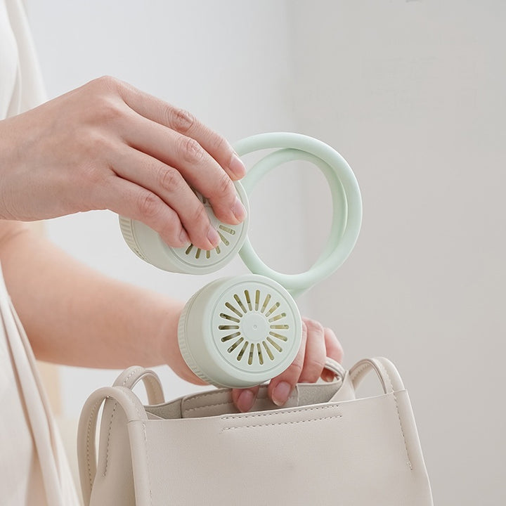 Cooling hands-free dual-head rechargeable neck fan with flexible gooseneck and adjustable airflow Stornfield
