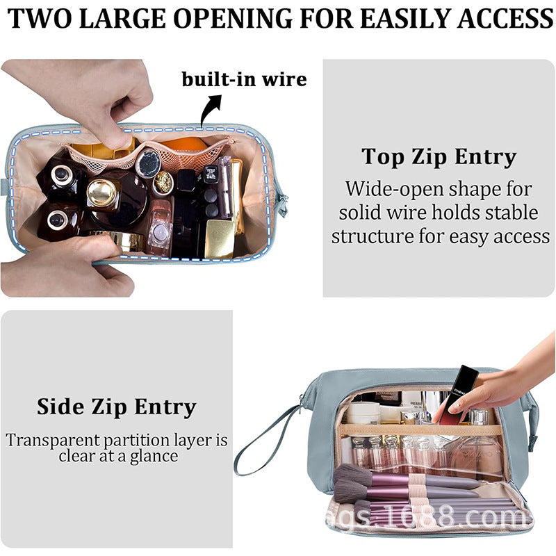Cosmetic Organizer Bag with Adjustable Interior Compartment Stornfield